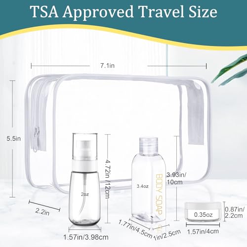 Cosywell 9PCS Leakproof 3.4oz Travel Bottles for Toiletries - color: F-Clear