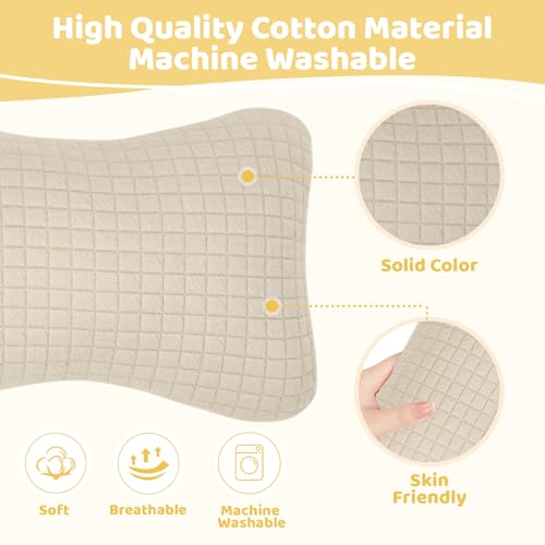 vocheer Small Pillow with Removable Cover, 11"x 7" Tiny Travel Pillow 1 PC - color: Dark Beige-1pc