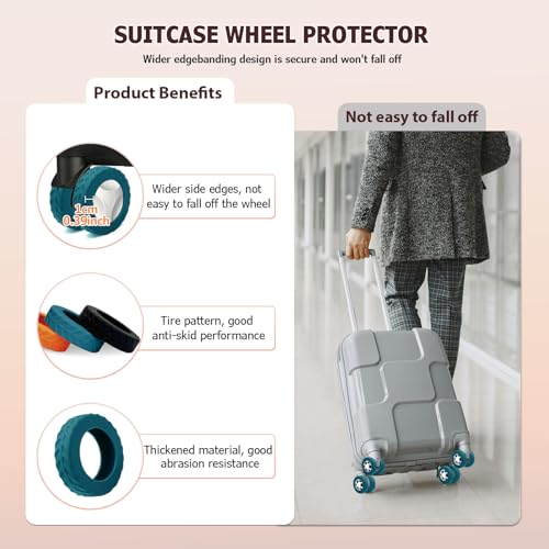 Luggage Wheel Covers, Anti Dust & Scratch, For 2-2.4" wheels - Lake Blue - color: Lake Blue