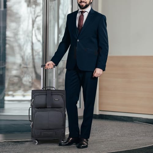 Hanke 28 Inch Softside Expandable Checked Luggage with 4 Spinner Wheels - color: Black, size: 28 Inch