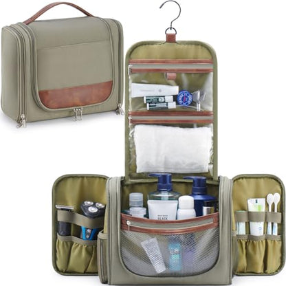 Ralnitote Toiletry Bag for Men, Large Hanging Travel Toiletry Bag, Green - color: Green