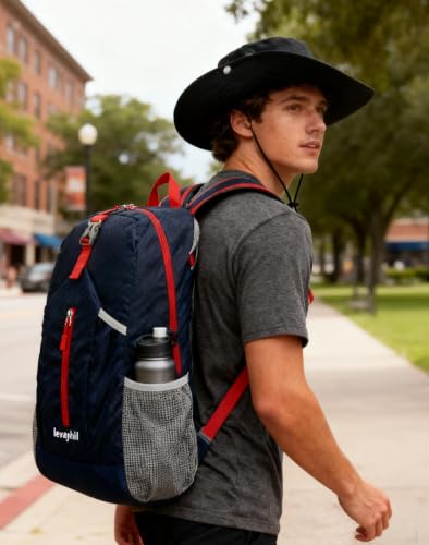 levayhill 25L Foldable Hiking Backpack,Small Packable Daypack,Dark Blue - color: Dark Blue