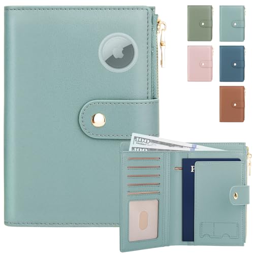 Passport Holder for Travel RFID Blocking Passport Wallet Cover - color: Light Green
