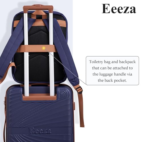 Eeeza Carry On Luggage Set Suitcase 3 Piece,Black (20"/BP/TB) - color: Black