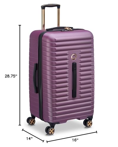DELSEY PARIS Cruise 3.0, 26 Inch Checked Trunk Luggage, Plum - color: Plum, size: Checked 26 Inch Trunk