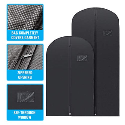 Plixio Black Garment Bags for Travel, Mixed Sizes – 20-Pack - size: Black - 20 Pack (Mixed Sizes)