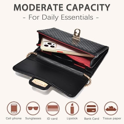 Small Crossbody Bag Sling Bag, Phone Holder for Women - color: K Black