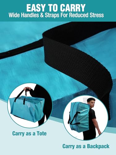 WORKPRO 10 Pack Extra Large Moving Bags with Backpack Straps & Handles - color: Blue, size: 10 Pack