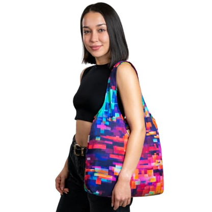 Nanobag Standard 19L Tote Foldable Packable Reusable Grocery Shopping Bag - color: Pixels