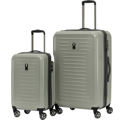 Spyder Rails 2 Piece Luggage Set with 360° Spinner Wheels, TSA Approved Lock, Expandable Hard Shell Suitcases (20 Inch Carry On + 29 Inch Checked) - color: Moss Gray, size: 2-Piece Set