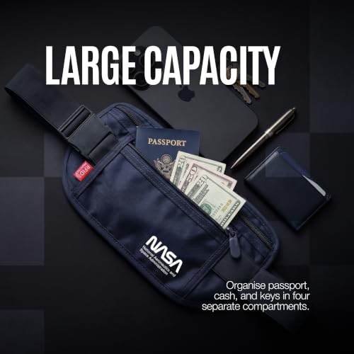 NASA Money Belt with RFID-Secured Passport Protection (Stellar Blue) - color: Stellar Blue