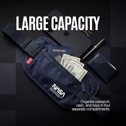 NASA Money Belt with RFID-Secured Passport Protection (Stellar Blue) - color: Stellar Blue