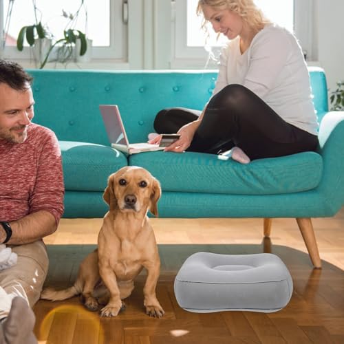 SEWACC 2pcs Inflatable Foot Rest Pillow Travel Footrests Cushion Adjustable Stool for Plane Car Office Outdoor - color: Multi