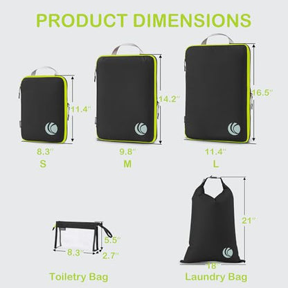 Cipway Compression Packing Cubes for Travel (6 Piece,Black) - color: Black, size: 6PCS