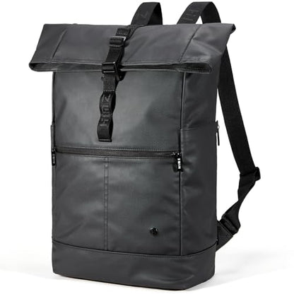 Laptop Backpack Rolltop Expandable, Black - color: Black