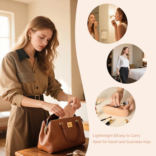 Silicone Makeup Brush Holder Set – Portable Travel Makeup Brush Holder with Makeup Sponge Holder and Foldable Cleaning Bowl – Upgraded 3-in-1 Cosmetic Organizer Set (khaki) - color: khaki