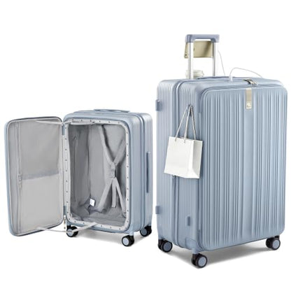 Hanke Top Opening 28" Large Luggage Expandable Hard Shell Grey - color: Grey, size: 28 Inch EXT