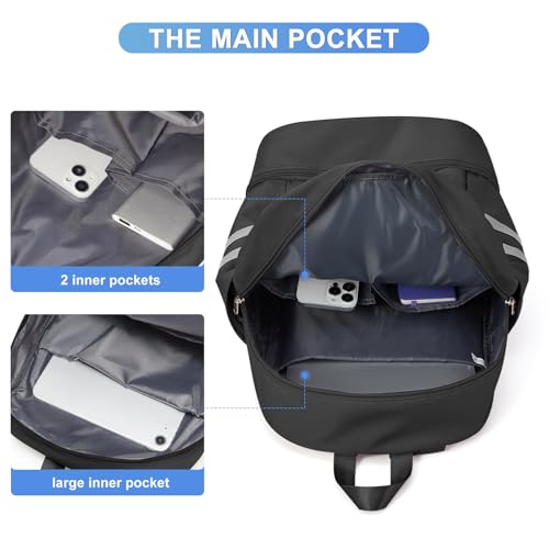 coofay Gym Backpack For Women, Gym Bag with Shoe Compartment - color: A-black, size: Small