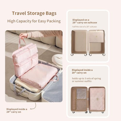 7-in-1 Travel Storage Bag, Foldable Hanging Packing Cube with Compartments for Clothes, Gray - color: Gray