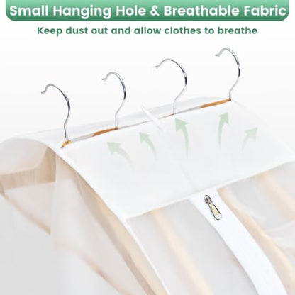 Carbrea 10" Gusseted Garment Bags for Hanging Clothes, 43 inches, 3 Pack