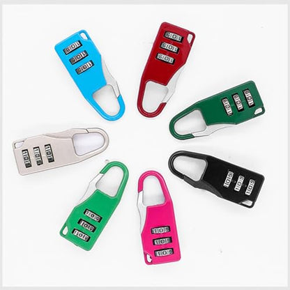 Small Padlock,3 Digit Code Number Password Lock Combination Padlock Safety Travel Resettable Security Lock for Suitcases and Bag, 5.5x1.2x2.1cm, Red - color: Red