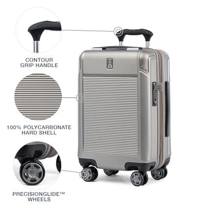 Travelpro Platinum Elite Hardside Carry-On Luggage, Sand, 20-Inch - color: Metallic Sand, size: Compact Carry-On 20-Inch