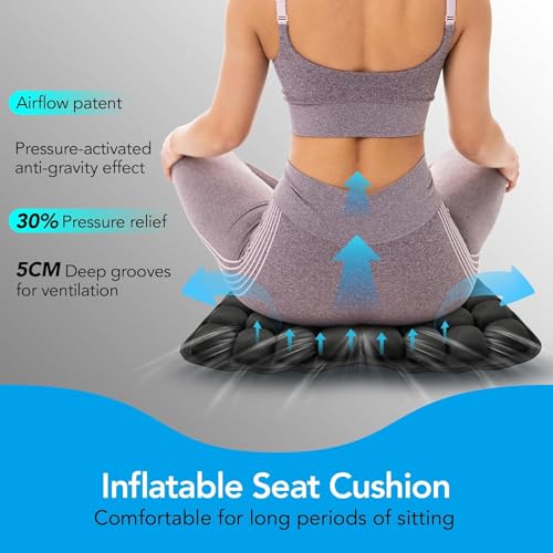 Travel Cushion for Airplane, Inflatable Seat Cushion 18 X16''