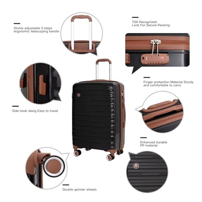 Travelhouse 5-Piece PP Hardside Luggage Set with Spinner Wheels & TSA Lock