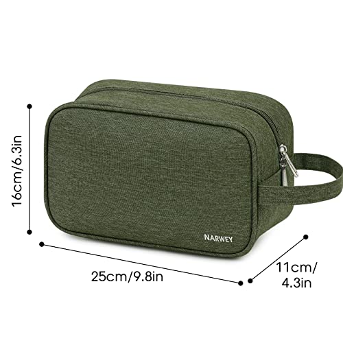 Narwey Travel Toiletry Bag for Women, Dopp Kit Men, Bathroom, Medicine Bag - color: B-Army Green