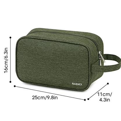 Narwey Travel Toiletry Bag for Women, Dopp Kit Men, Bathroom, Medicine Bag - color: B-Army Green
