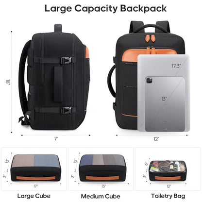 7 Piece luggage sets with YKK Zipper 20/24/28" with Backpack - color: Black, size: 7 piece set (20/24/28inch)