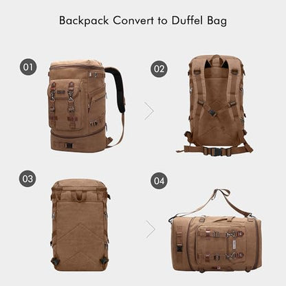 WITZMAN Travel Backpack for Men Women Carry-on Airline Approved - color: Brown