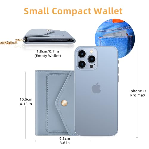 Gostwo Womens Wallet RFID Blocking Small Wallets Woman Credit Card Holder Trifold Ladies Wallets with Coins Zipper Pocket - color: Blue Classic