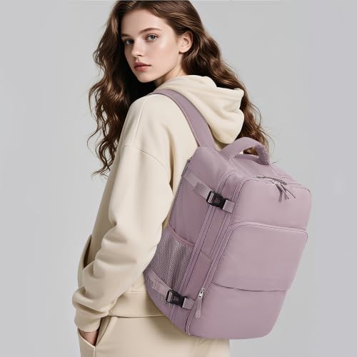 Sinaliy Travel Backpack, TSA Carry on Flight Approved Backpack - color: Purple, size: X-Large