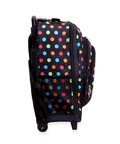 Everest Wheeled Backpack with Pattern, Polkadot, One Size - color: Polkadot