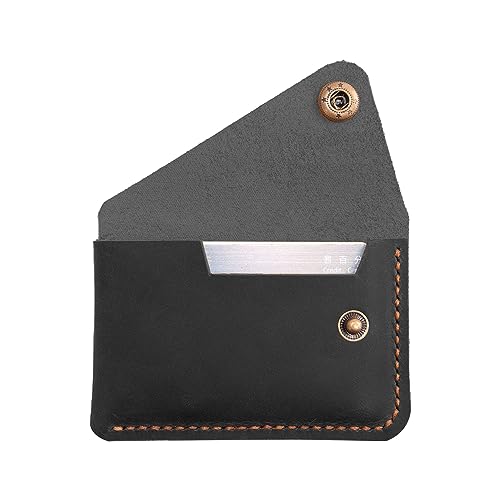 Leather Card Holder, Credit Card Wallet, Cardholder Wallet, Minimalist Wallet,Christmas Gift - color: Black