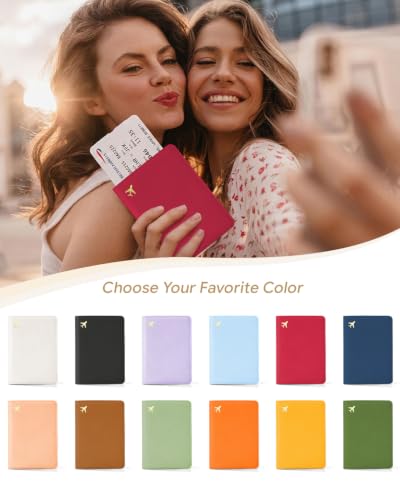Passport Holder for Travel - RFID Blocking for Women & Men - color: Wine Red
