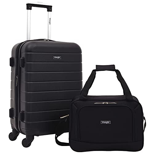 Wrangler Smart Spinner Hardside Luggage, 2 Piece Set, Black - color: Black, size: 2 Piece Set