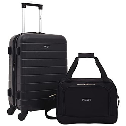 Wrangler Smart Spinner Hardside Luggage, 2 Piece Set, Black - color: Black, size: 2 Piece Set