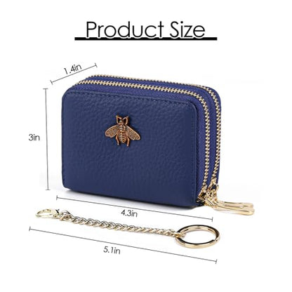 imeetu RFID Credit Card Holder, Small Card Wallet Women, Leather Card Case - color: Max - Cobalt Blue, size: Max