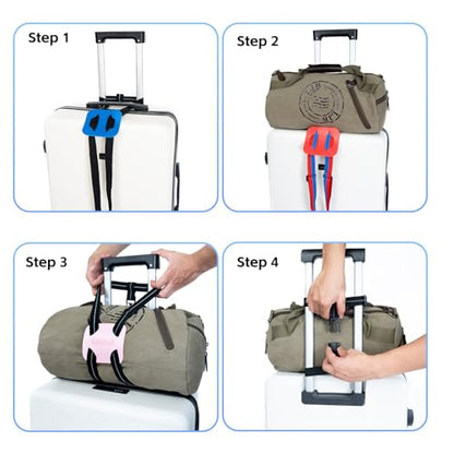 Luggage Straps for Suitcases, Luggage Bungee Straps for Attaching Bags, Travel Essentials for Suitcases Add a Bag (Black/Pink 1pcs) - color: Black/Pink 1pcs
