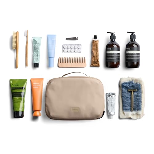 Bellroy Hanging Toiletry Kit Plus 8L, Travel Toiletry Bag - Stone - color: Stone