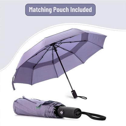 Mr. Pen- Windproof Travel Umbrella, Small Water-Resistant Automatic Folding Umbrella for Rain and Sun, Light, Compact and Portable for Women & Men, Fits Car & Backpack - color: Purple