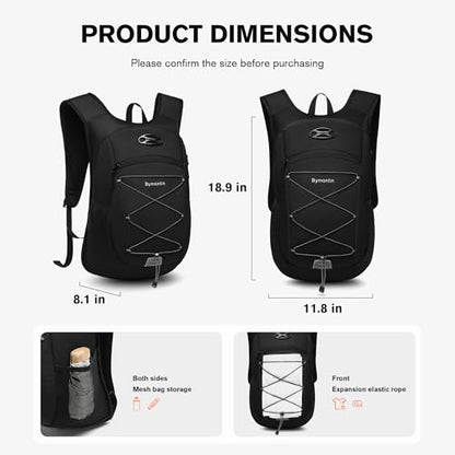 초경량 소프트 데이팩 15L/20L, 쿠션 처리된 통기성 뒷면 패널 백팩, 경량 휴대용 여행용 백팩, 블랙., 데이팩 백팩 - color: 블랙., size: 20L