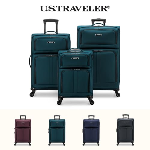 U.S. Traveler Anzio Softside Expandable Luggage with Spinner Wheels, Teal, 26-Inch Medium - color: Teal, size: 26-Inch Medium