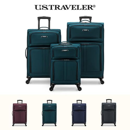 U.S. Traveler Anzio Softside Expandable Luggage with Spinner Wheels, Teal, 26-Inch Medium - color: Teal, size: 26-Inch Medium