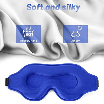 Sleep Mask for Men and Women, Lash Extensions 3D Eye Mask, Blue - color: Blue