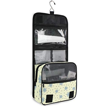 senya Hanging Travel Toiletry Bag Kit Makeup Case Cosmetics Organizer for Men Women - color: Flowers Round Dot