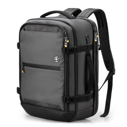 Swissdigital Design Travel Backpack 43l with USB Charging Port Laptop Backpack,TSA Friendly Flight Approved Carry-on Luggage Hand,Business Rucksack Fits 17 Inch Laptop Grey | SD1748-02 - color: Grey