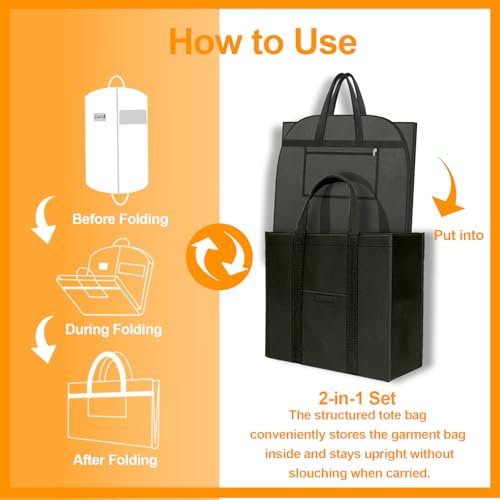 Men's Suit Garment Bag, Business Travel Garment Bag with Shoe - size: (2 set ) 54"